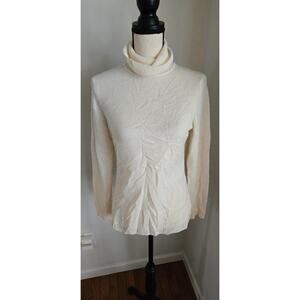 Charter club ivory cashmere turtleneck small